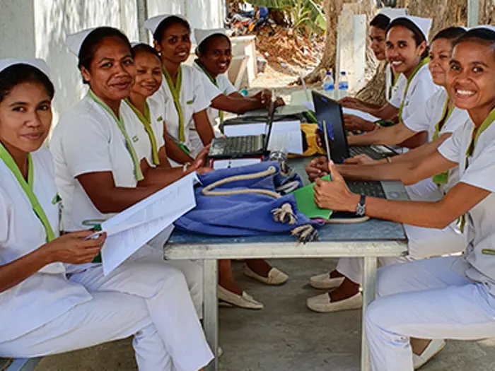 A group of student midwives.