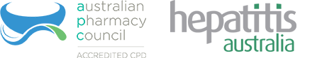Australian Pharmacy Council Accredited CPD and Hepatitis Australia logos