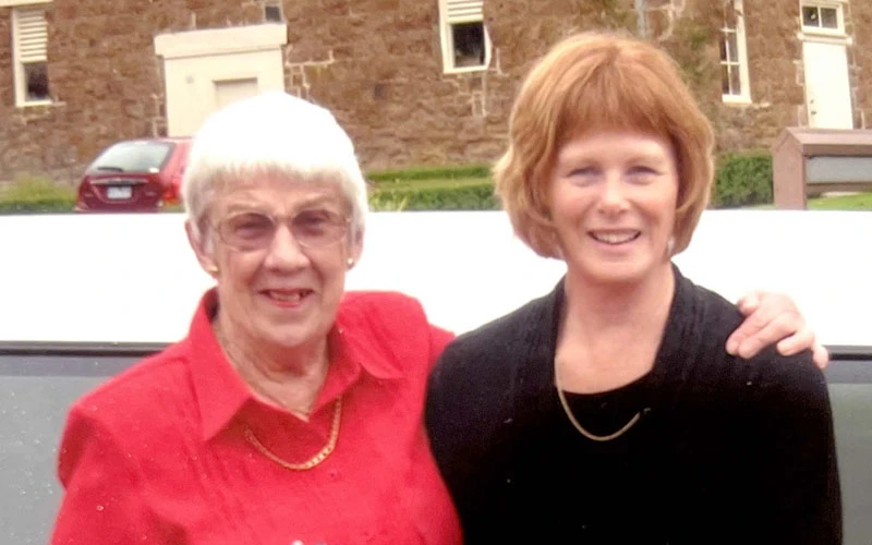 Heather with Jane, her goddaughter.