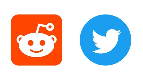 Reddit and Twitter icons