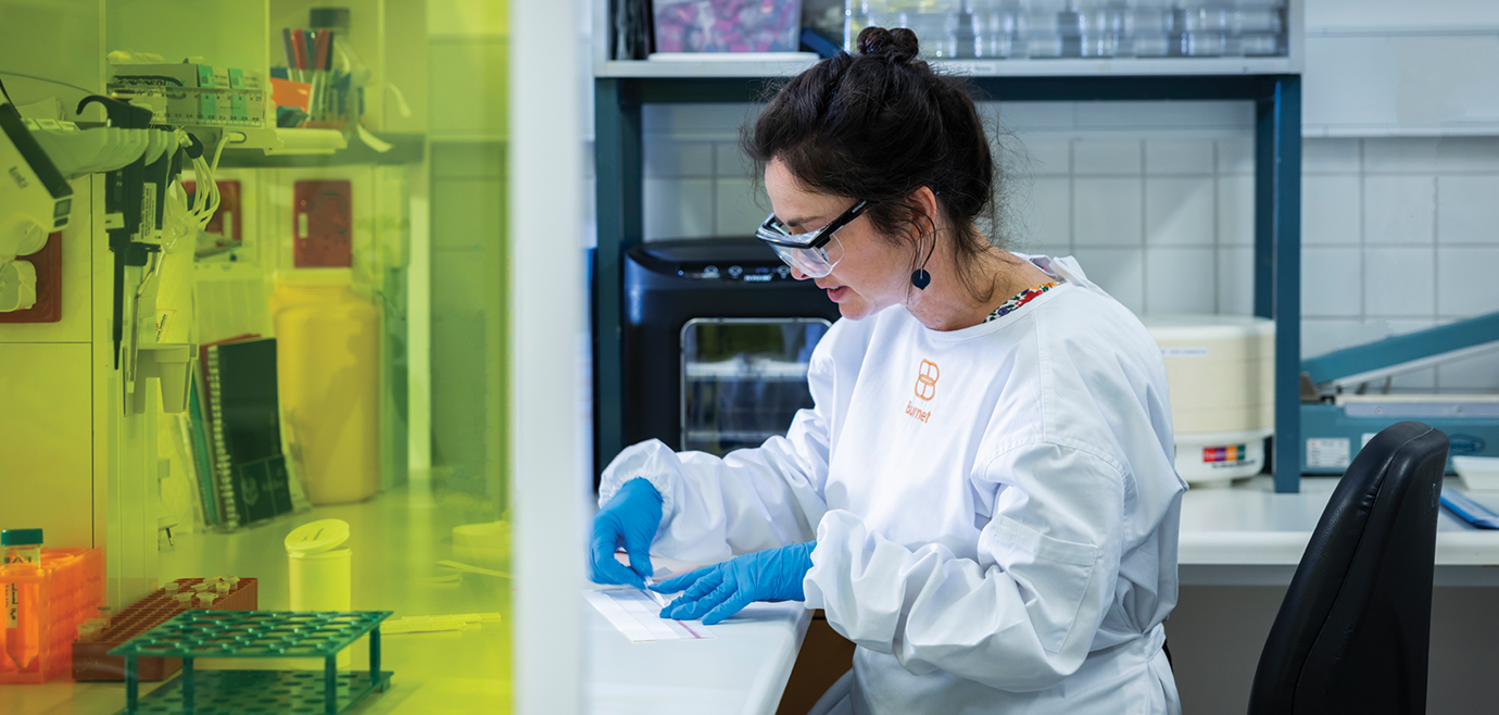 Senior Research Scientist Dr Elsie Williams pictured working in the lab