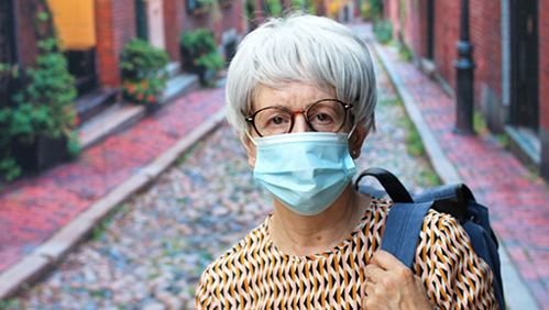 Woman wearing mask