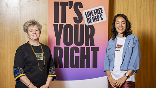 Image: EC Australia Coordinator Dr Alisa Pedrana (right) with Burnet Deputy Director and EC Australia Chief Investigator Professor Margaret Hellard AM (left).