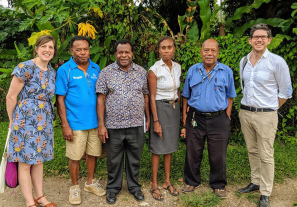 HMHB Study 2B (L R) Dr Alyce Wilson, Mr Duk Duk Kabiu, Dr Stenard Hiasihri, Ms Pele Melepia, Mr Moses Bogandri And Dr Joshua Vogel1.2019