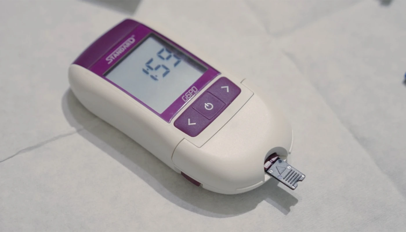 A G6PD point of care testing device.