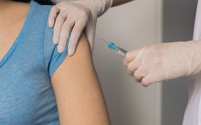 Patient receiving a vaccination.