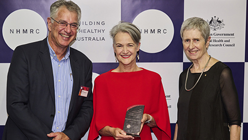 Image: NHMRC Research Committee Chair Professor Steve Wesselingh, Professor Caroline Homer AO and NMHRC CEO Professor Anne Kelso AO. Credit: PewPew Studio/NHMRC
