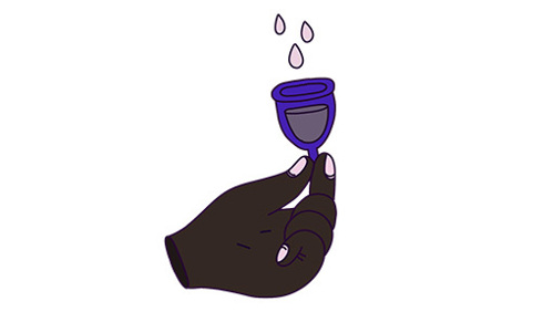 Illustration of reusable menstrual cup