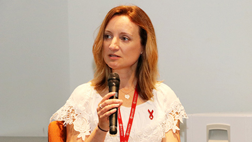 Image: Burnet Deputy Program Director, Disease Elimination, Dr Anna Hearps addresses the World AIDS Day Victorian Community Launch