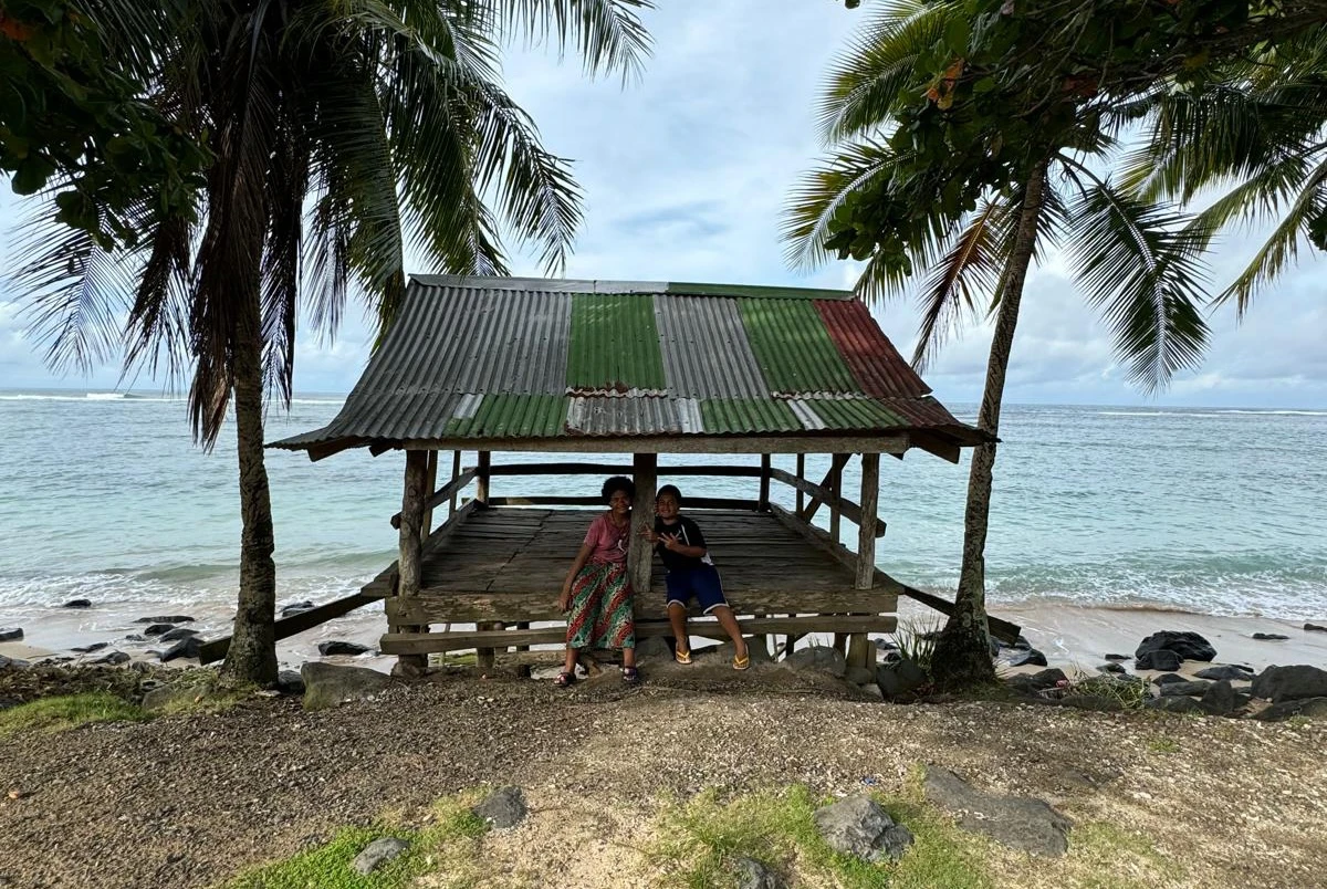 Youth people on the beach in Luatuanu’u, Upolu, Samoa.