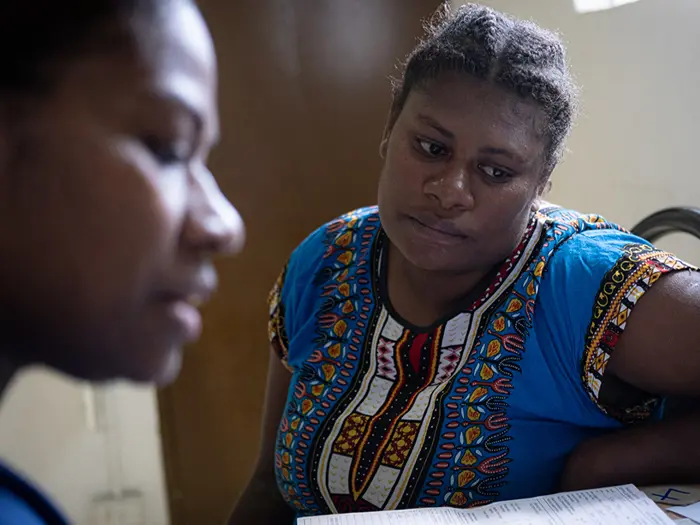 Nurse consultation at Vanuatu Family Health Association (VFHA).